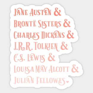 Famous Authors Austen Bronte Tolkien Lewis Sticker